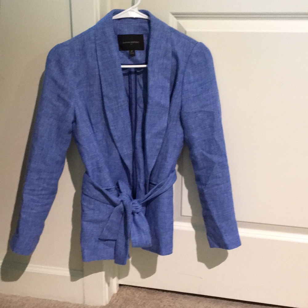 NWOT Banana Republic blue linen tie-waist blazer
